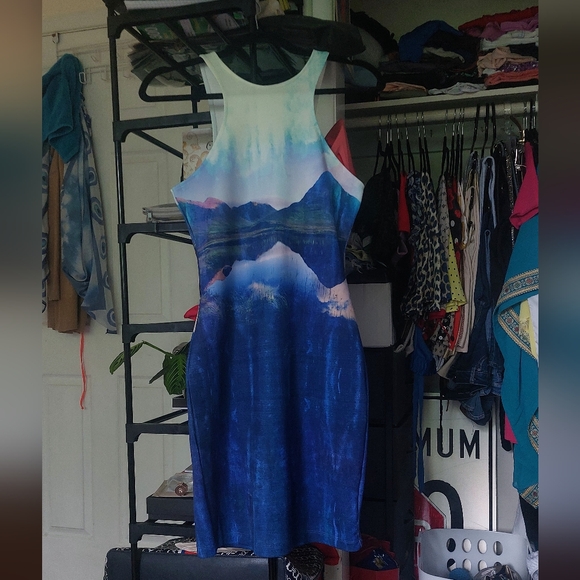 Beyonce x H&M blue dress - Picture 4 of 5